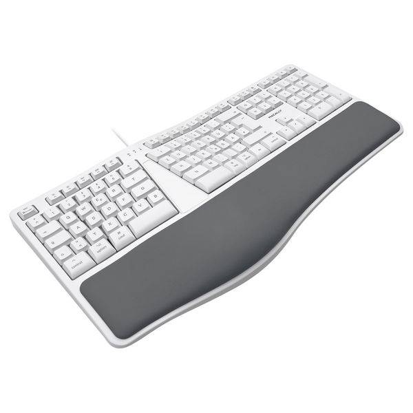 MERGOKEY-DE, ergonomische USB-A-Tastatur Handballenauflage,QWERTZ Layout Umlaut