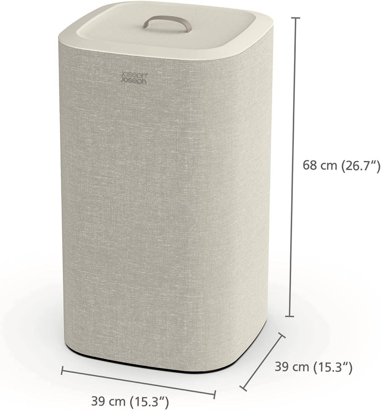 Joseph Tota 60-Liter-Wäschesortierkorb m. Deckel + 2 Wäschesäcken m.Griffen Ecru