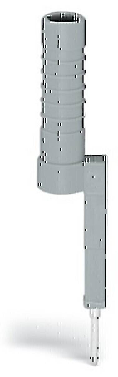 P' förmiges Designelement, primär metallisch und modern im Stil, mit einer horizontal verbundenen Leiste.