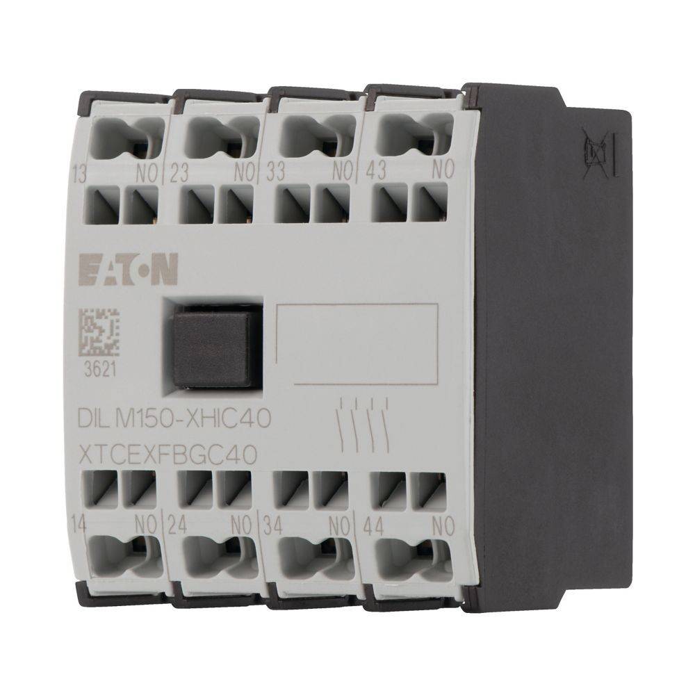 Eaton DIL M150-XHIC40 bezeichneter elektrischer Relais mit mehreren Anschlussklemmen, verwendet zur Steuerung von Stromkreisen.