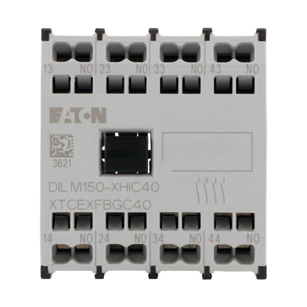 Eaton DIL M150-XHIC40' Schütz-Schnittstelle mit mehreren nummerierten Anschlüssen, verwendet für elektrische Verbindungen und Steuerungsschaltkreise.