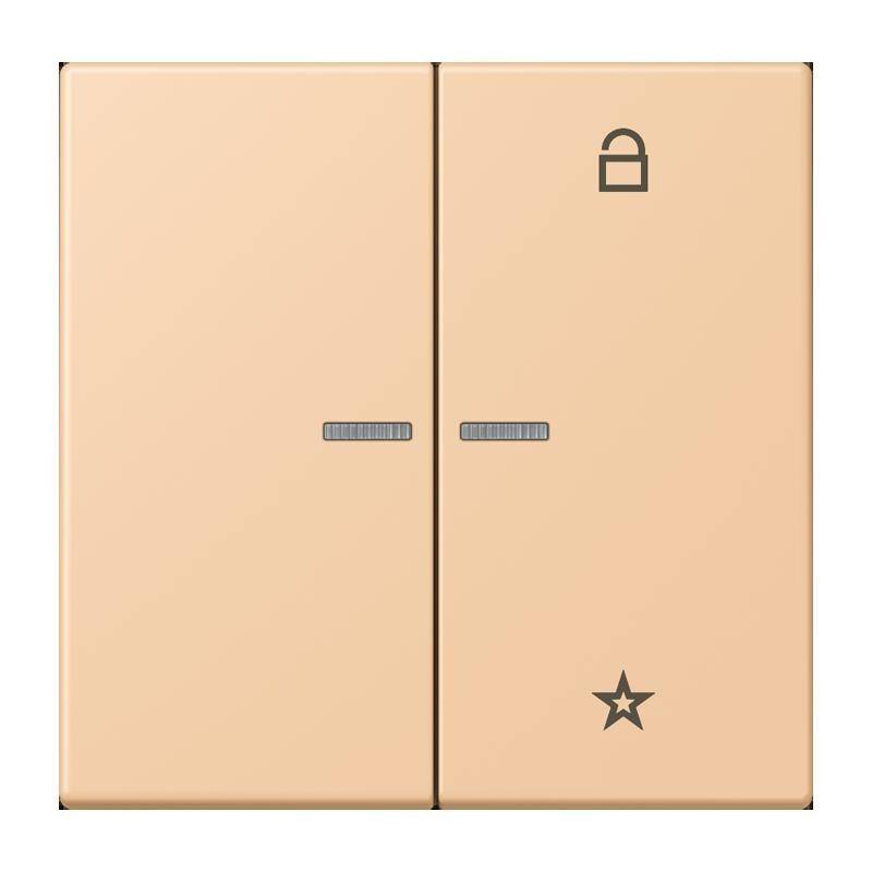 Lichtschalter mit Schloss und Sternsymbolen, die separate oder spezialisierte Funktionen für jede Seite anzeigen.