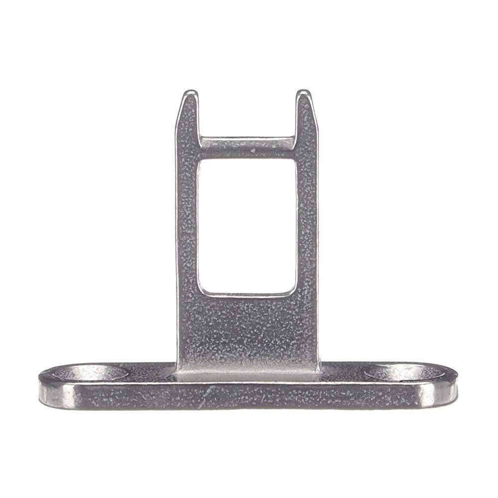 Ein Metallnähmaschinenvorschub mit einer rechteckigen Öffnung in der Mitte, der darauf ausgelegt ist, das Material beim Nähen gleichmäßig und glatt zu transportieren.
