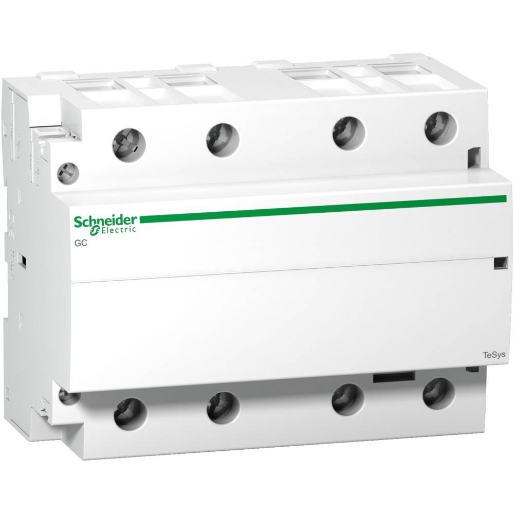 Ein weißes Schneider Electric GC TeSys Gerät mit mehreren Anschlussports, das für elektrische Steuerungs- und Automatisierungssysteme verwendet wird.