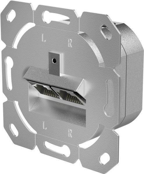 Hama Netzwerkdose, CAT-6a, 10 Gbit/s, geschirmt, 2 Ports, Unterputz (00200775)