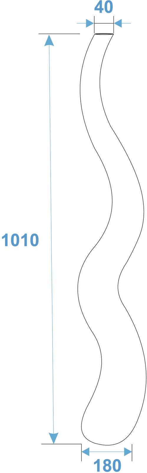 EUROPALMS Designvase WAVE-100, weiß