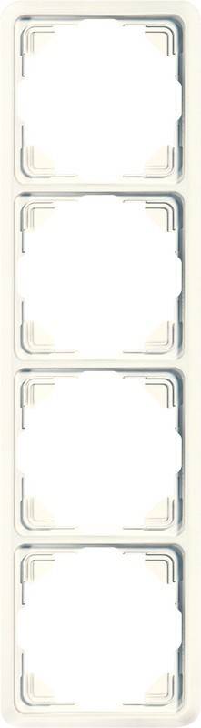 Nahaufnahme einer weißen Doppelschalterblende ohne Schalter, die ein minimalistisches und modernes Design zeigt.