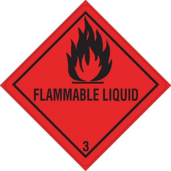 Versandetikett DR653S1010 Kl.3 Flammable 100x100mm 500 Stück
