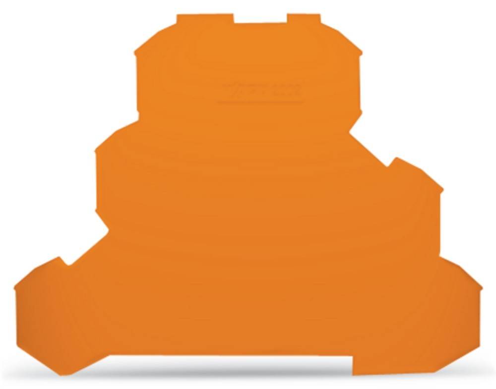 Eine abstrakte orangefarbene Form, die einer vereinfachten Büsten-Silhouette ähnelt, vor einem weißen Hintergrund.