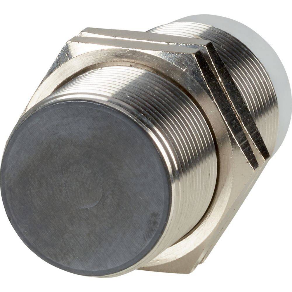 Zylindrischer Metall-Industriesensor mit Gewindedesign, der häufig in Maschinen zur Näherungserkennung oder für Automatisierungszwecke eingesetzt wird.