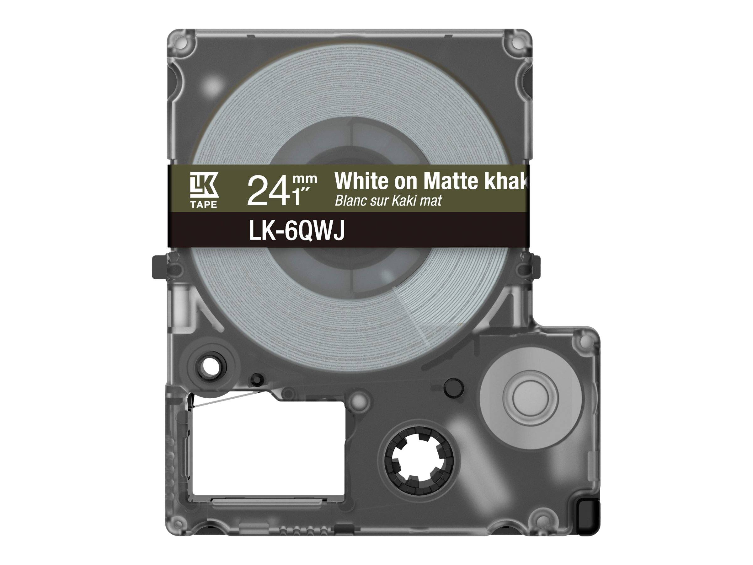 Ein Kassettenbandkartonetikett mit der Bezeichnung „24 mm