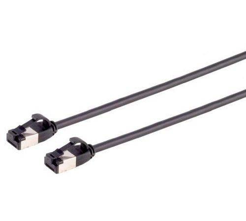 Flexline Patchkabel Cat. 8.1, U/FTP, extra dünn, TPE, halogenfrei, schwarz, 1,0 m