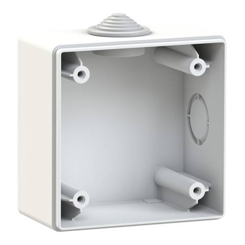 PC ELECTRIC 86300 - Aufputzdose verkehrsw. für Anbaudosen (gerade | inkl. Schrauben) - weiß