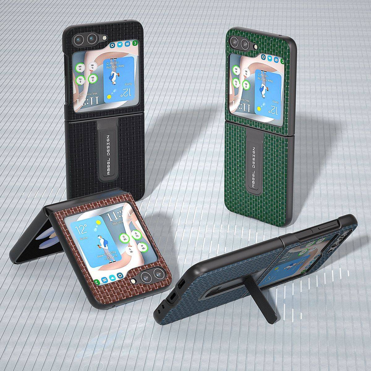 Für Samsung Galaxy Z Flip5 5G Echt Leder Handy Tasche Hülle Cover Etui