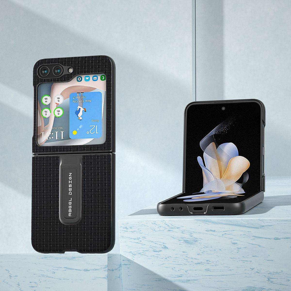 Für Samsung Galaxy Z Flip5 5G Echt Leder Handy Tasche Hülle Cover Etui