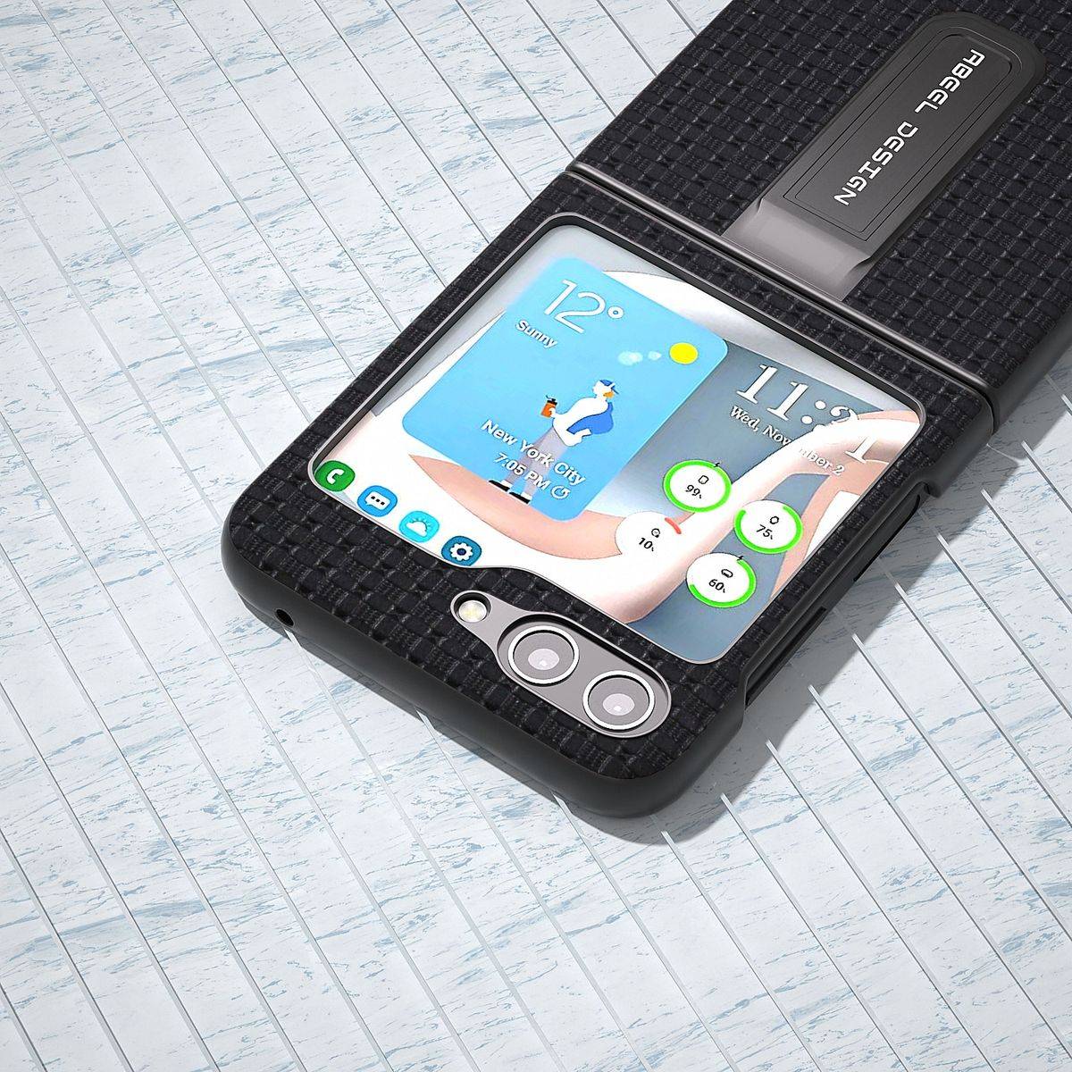 Für Samsung Galaxy Z Flip5 5G Echt Leder Handy Tasche Hülle Cover Etui
