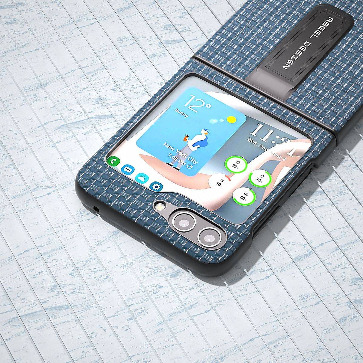 Für Samsung Galaxy Z Flip5 5G Echt Leder Handy Tasche Hülle Cover Etui