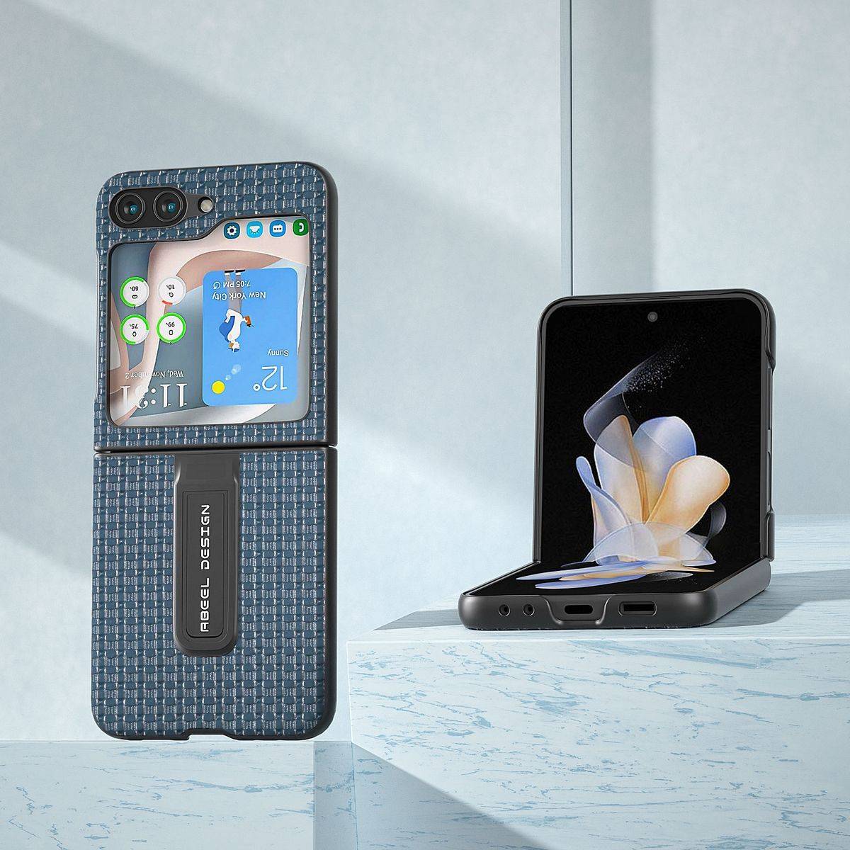 Für Samsung Galaxy Z Flip5 5G Echt Leder Handy Tasche Hülle Cover Etui