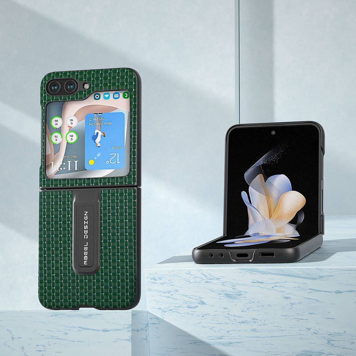 Für Samsung Galaxy Z Flip5 5G Echt Leder Handy Tasche Hülle Cover Etui