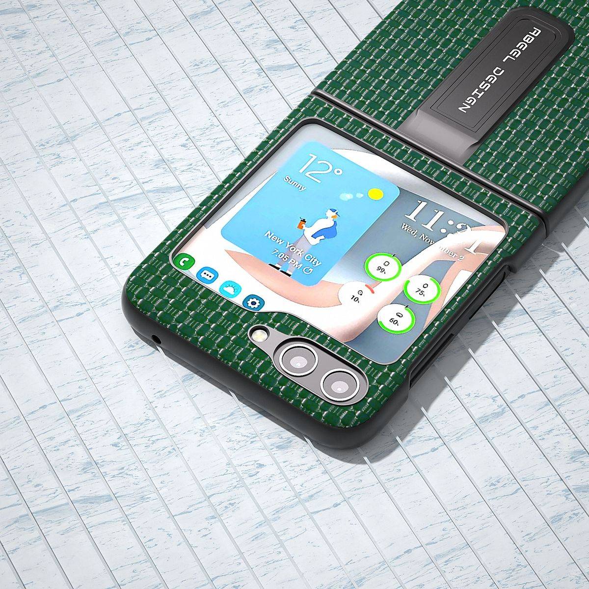 Für Samsung Galaxy Z Flip5 5G Echt Leder Handy Tasche Hülle Cover Etui