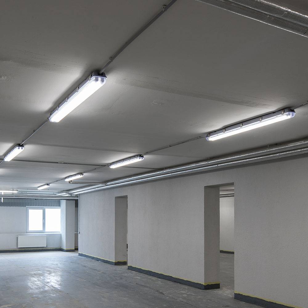 Feuchtraumwannenleuchte LED Deckenleuchte Feuchtraum LED Garagenlampe LED Röhre, Reihenschaltung, strahlwassergeschützt, 1x LED 36W 4320lm neutralwe