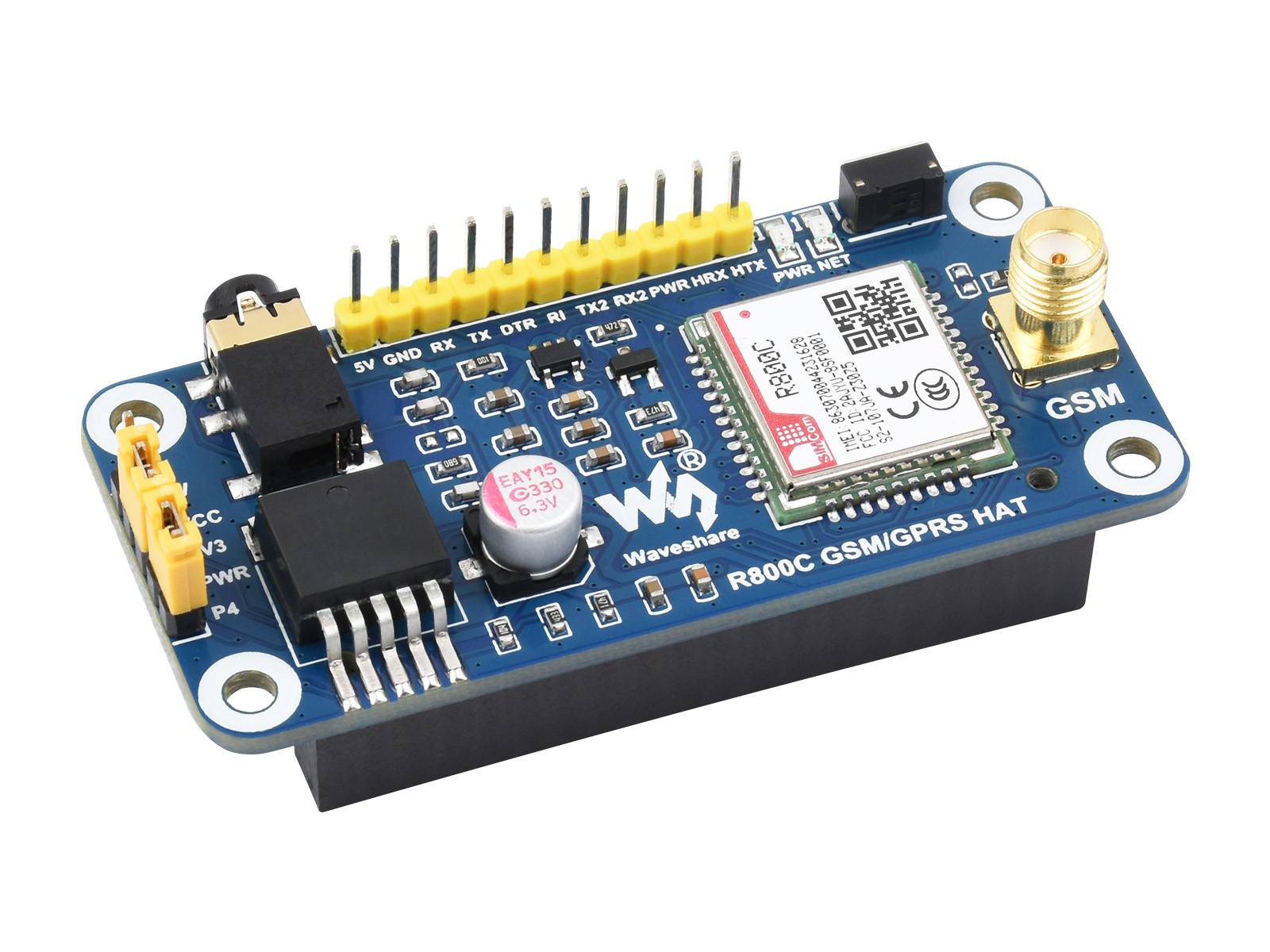 WaveShare R800C GSM/GPRS HAT for Raspberry Pi 23459