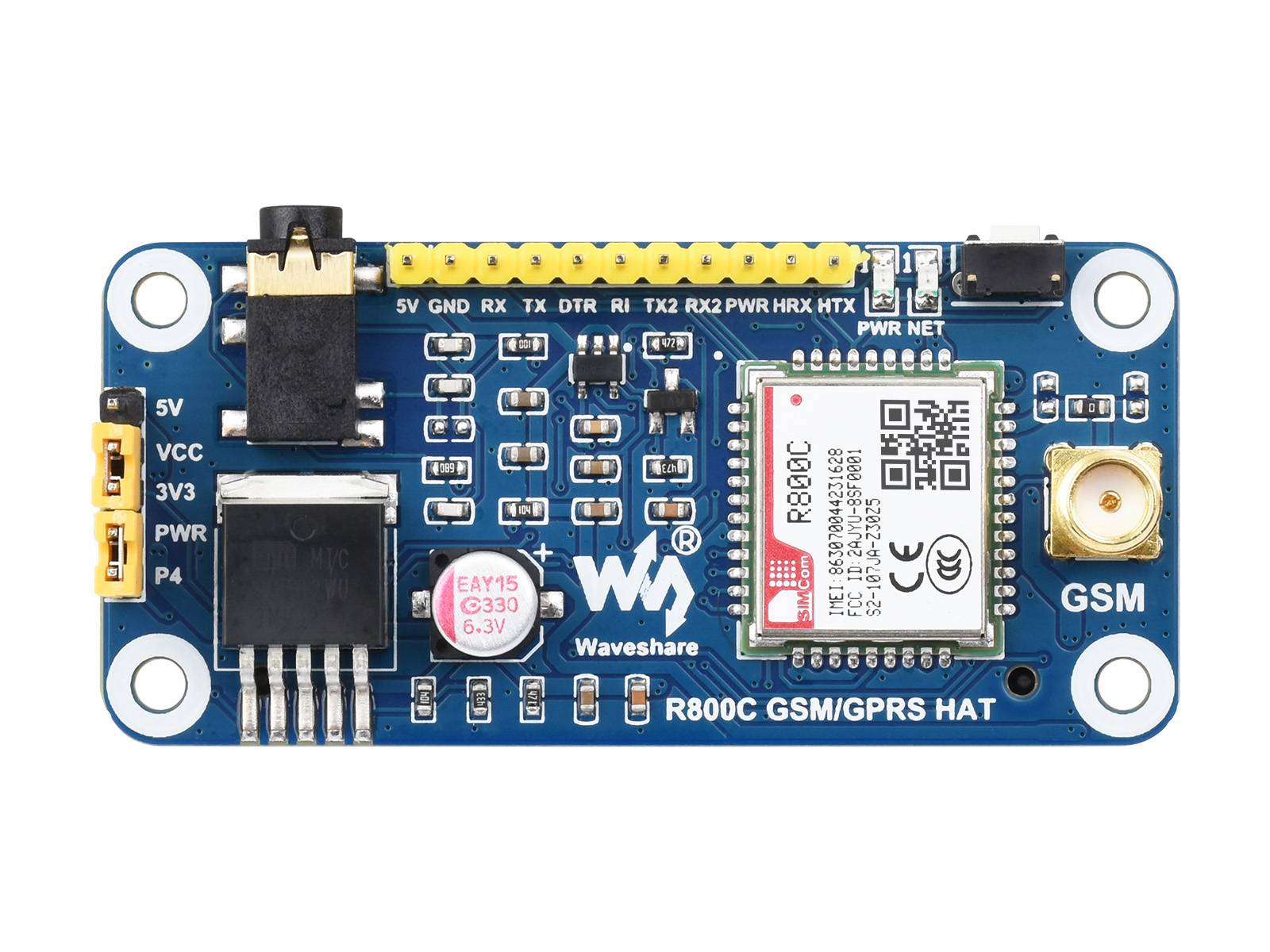 WaveShare R800C GSM/GPRS HAT for Raspberry Pi 23459