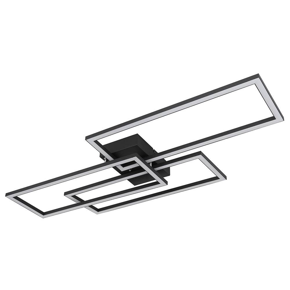 LED Deckenlampe Schlafzimmerleuchte dimmbar Fernbedienung Smart Leuchte, App- und Sprachsteuerung, schwarz opal, 58W 4300lm warmweiß-kaltweiß, LxH