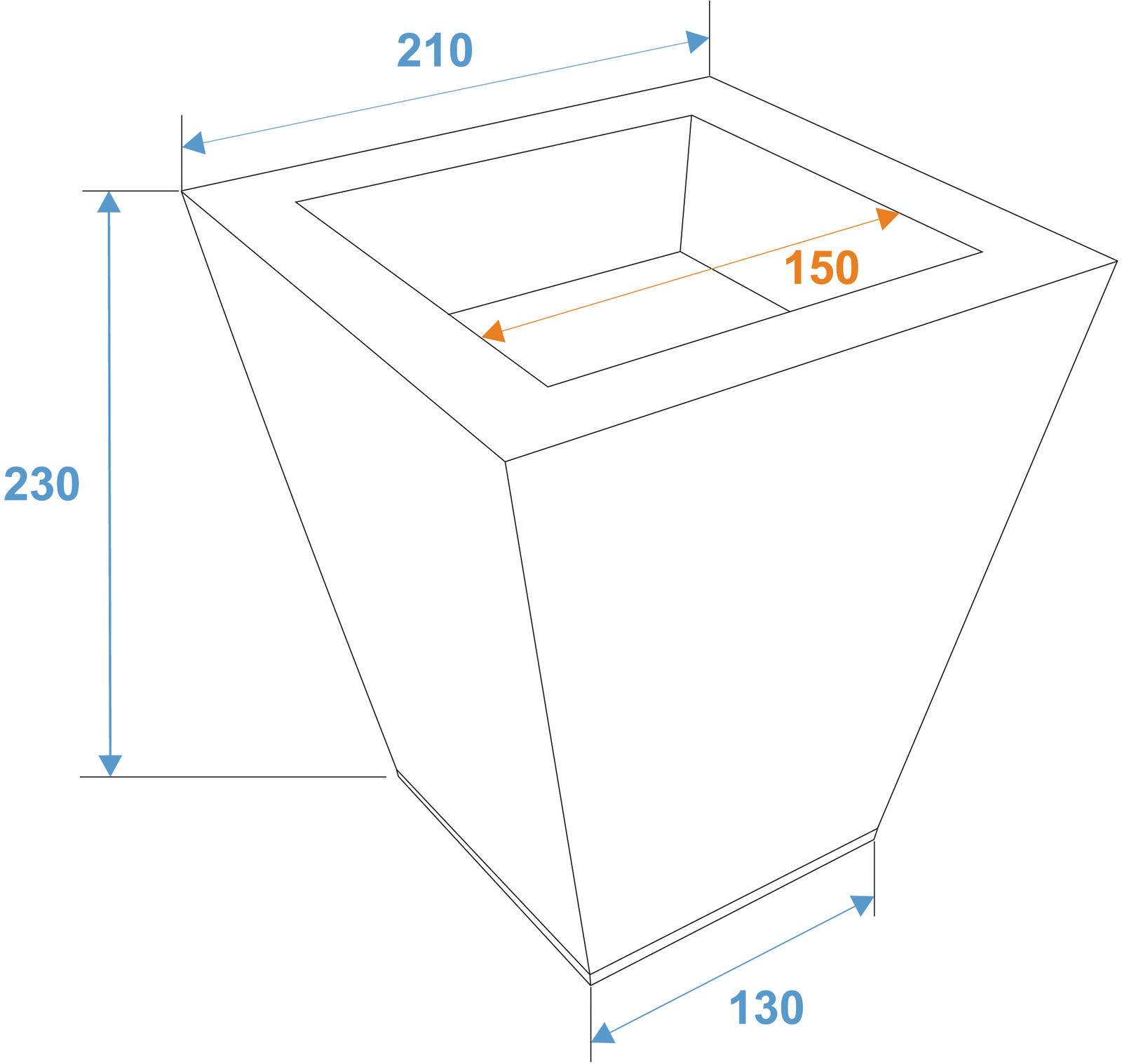 EUROPALMS Übertopf, naturzink, 25cm eckig