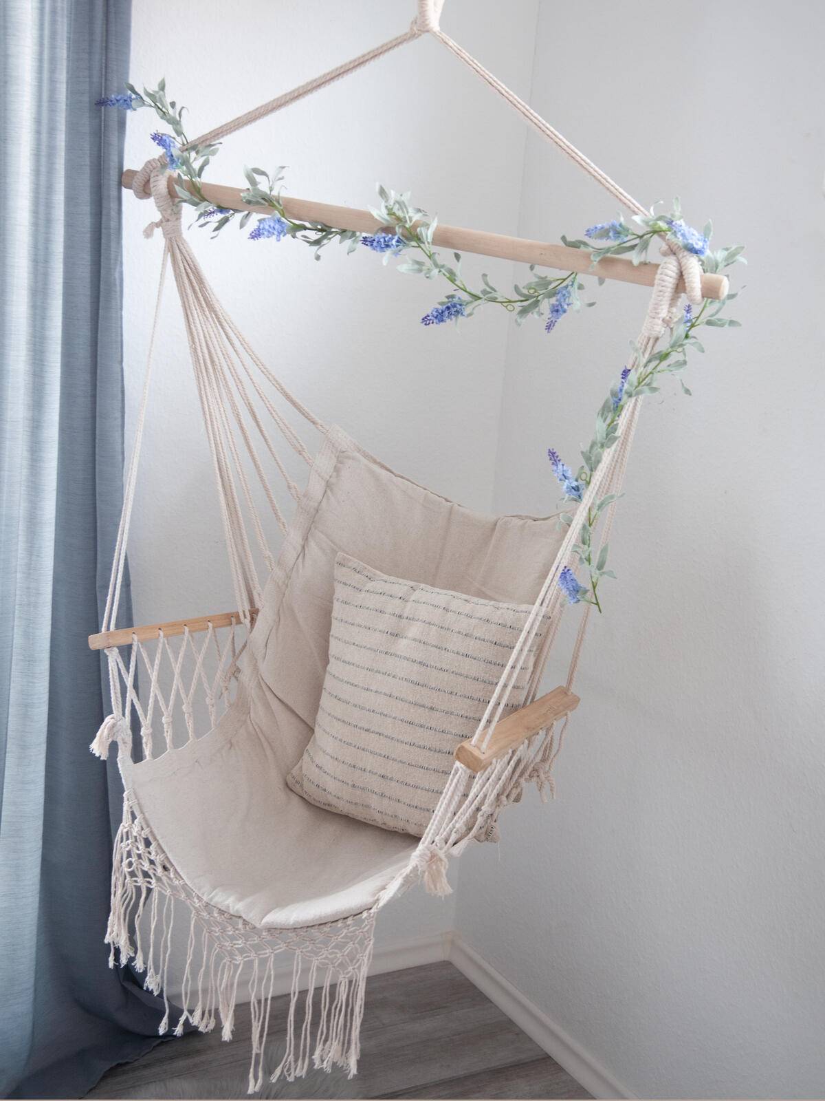 EUROPALMS Blütengirlande, künstlich, blau, 180cm