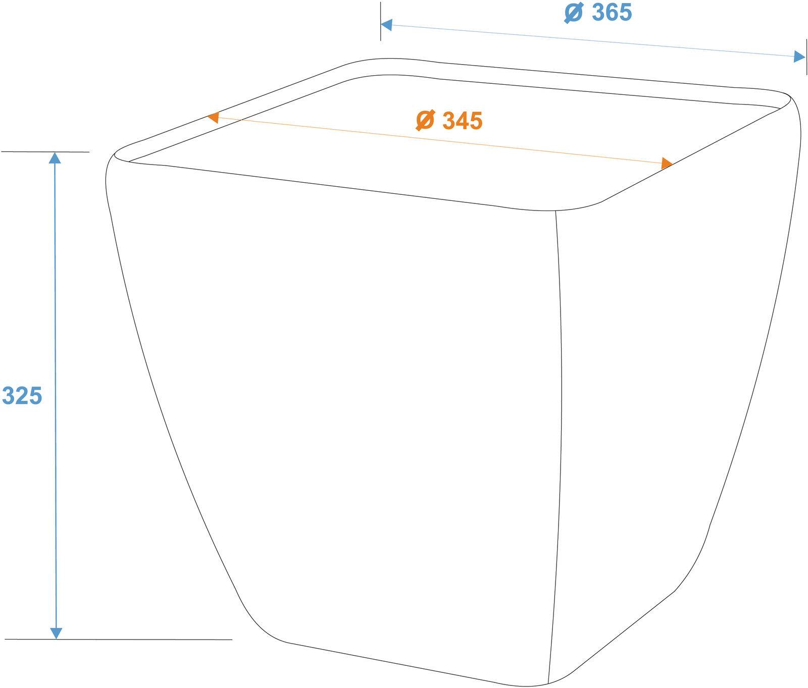 EUROPALMS Dekotopf LUNA-33, eckig, silber