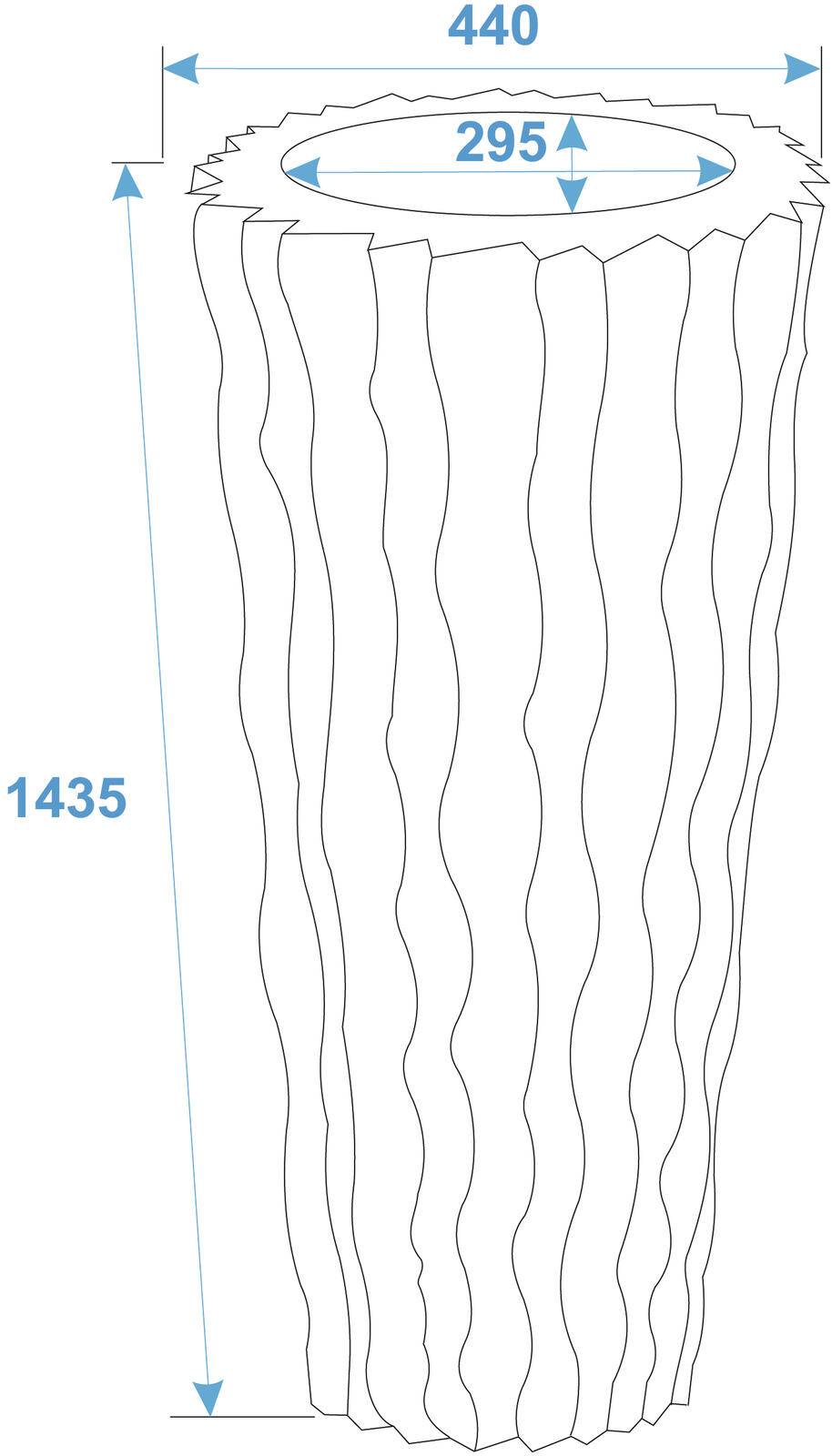 EUROPALMS Designübertopf LAMELLA-140, weiß