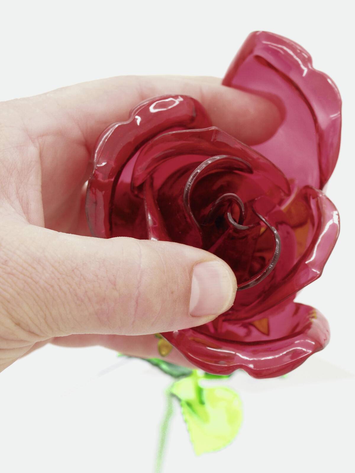 EUROPALMS Kristallrose, Kunstblume, burgund, 81cm 12x