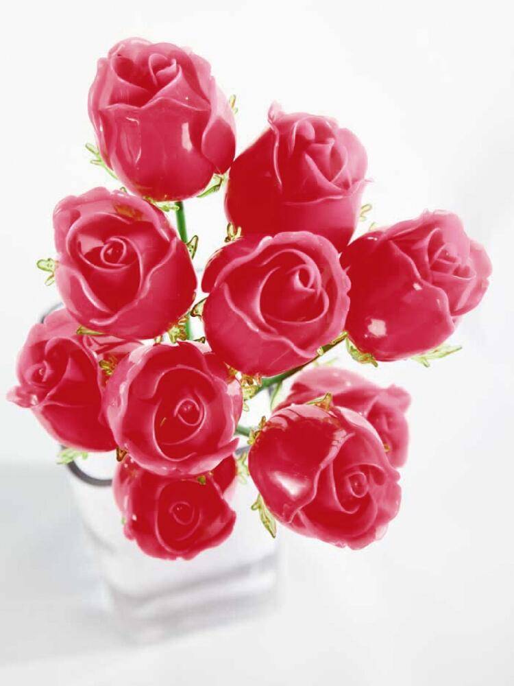 EUROPALMS Kristallrose, Kunstblume, burgund, 81cm 12x