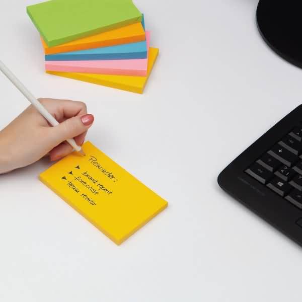 Haftnotizen Papier 70g farbl. sort. 75x125mm 6 Blocks