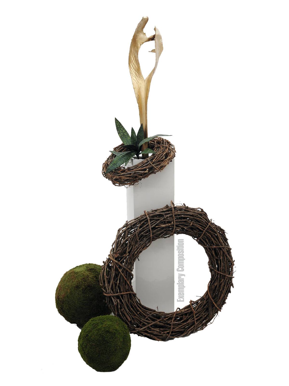 EUROPALMS Palmblattkopf, getrocknet, gold