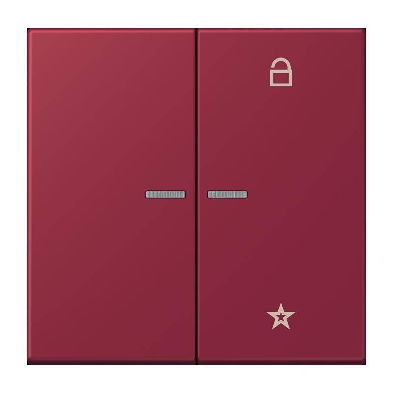 Roter Schalter mit Schloss-Symbol rechts und Stern-Symbol unten.