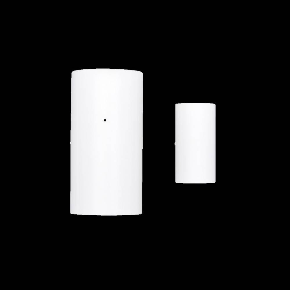 Zwei weiße zylindrische Objekte vor einem schwarzen Hintergrund, eines größer als das andere, beide stehend vertikal.