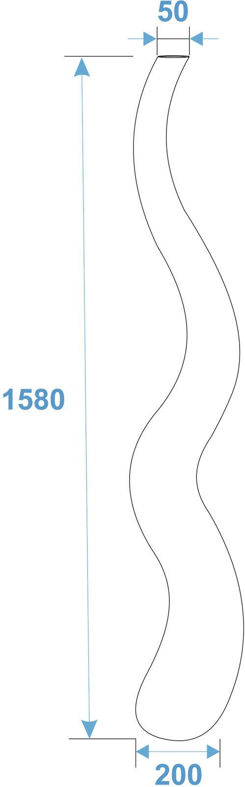 EUROPALMS Designvase WAVE-150, weiß