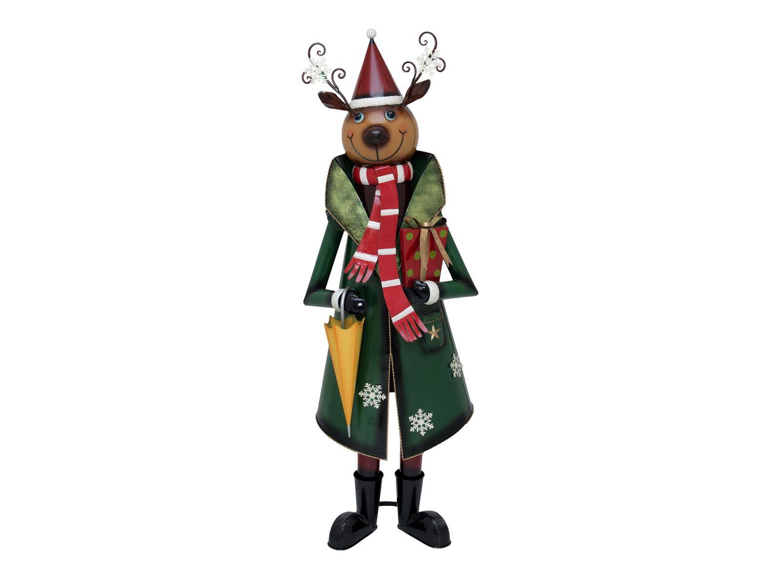 EUROPALMS Rentier mit Mantel, Metall, 155cm, grün