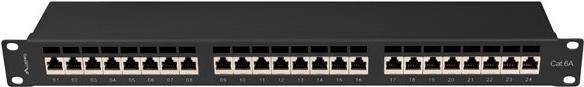 Lanberg Patchpanel 24-Port 1U 19'' Cat.6A FTP geschirmt schw