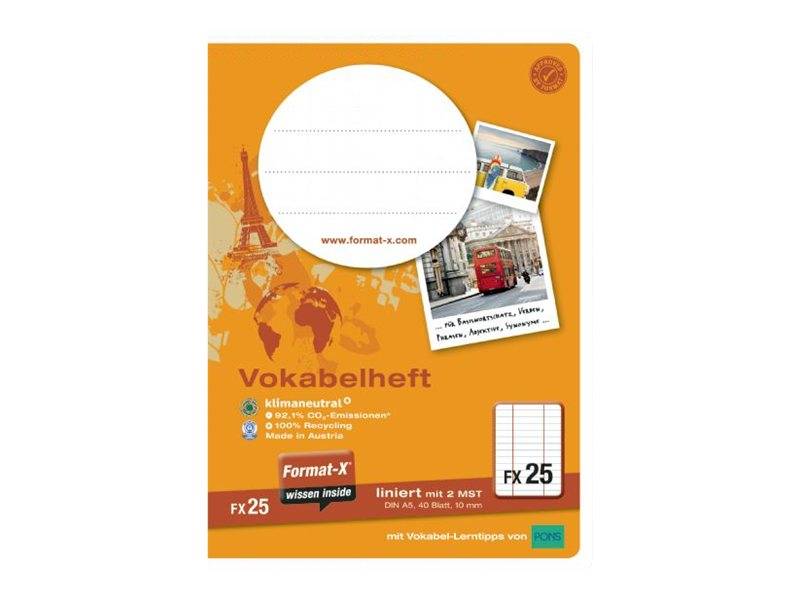 URSUS - Format-X - Vokabelheft - A5 - 40 Blatt - Lineatur