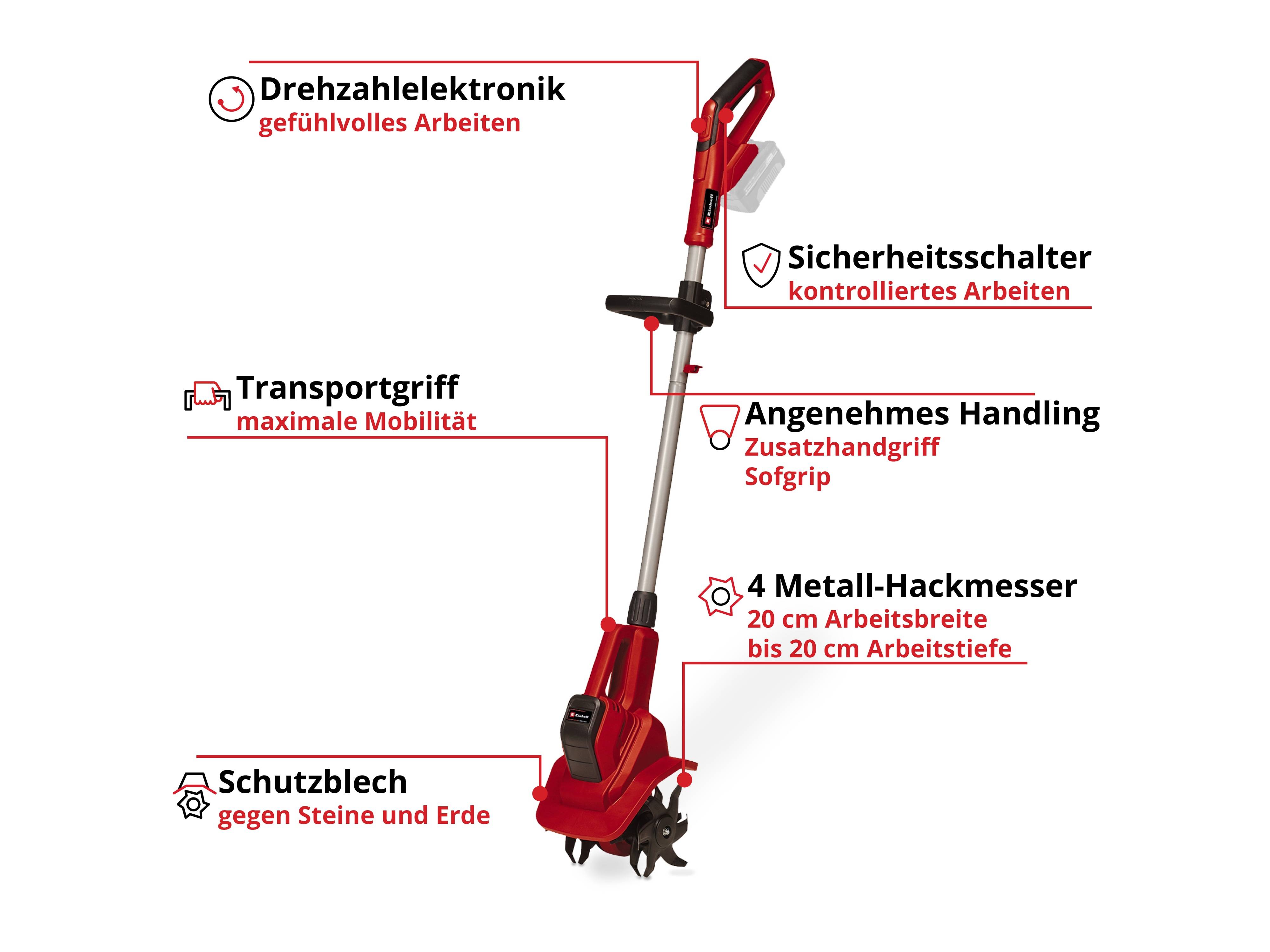 EINHELL Akku-Bodenhacke GE-CR 18/20 Li E-Solo
