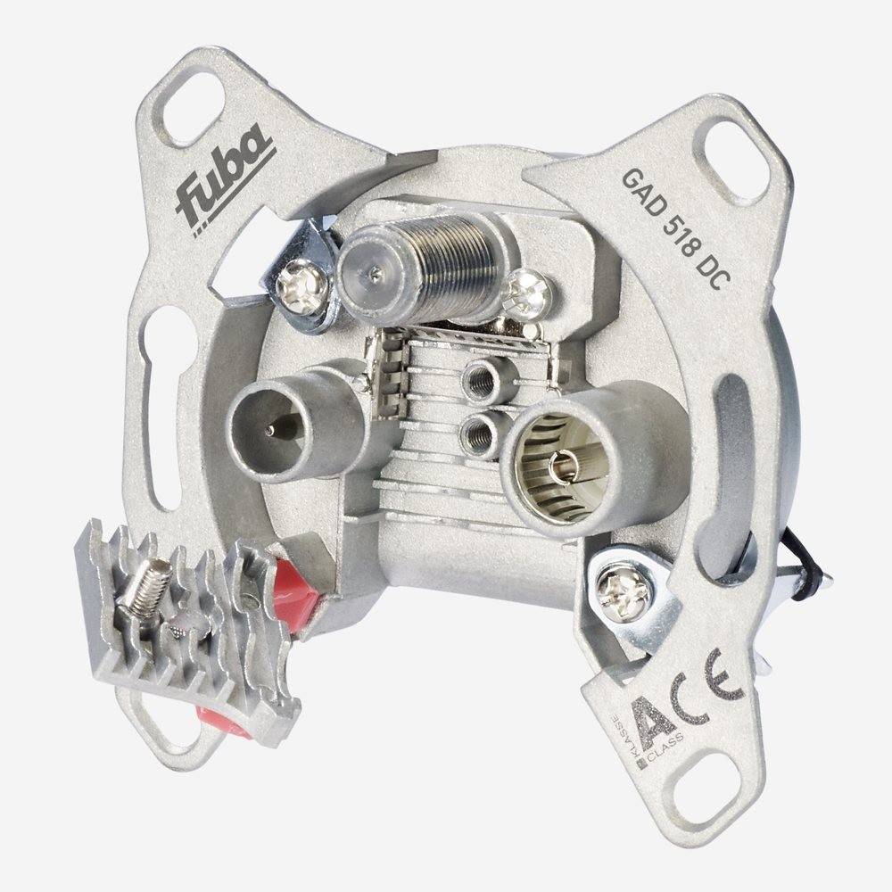 Fuba GAD 518 DC Antennendose 3-Loch - SAT Kabelfernsehen DVB-T Radio - Unicable-tauglich - Unterputz Antennensteckdose Durchgangsdos