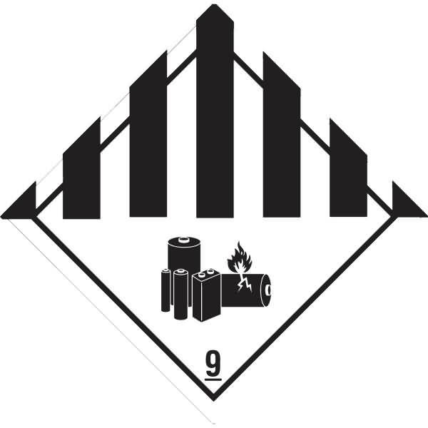Versandetikett DR643S1010 Kl.9 Batterie 100x100mm 500 Stück