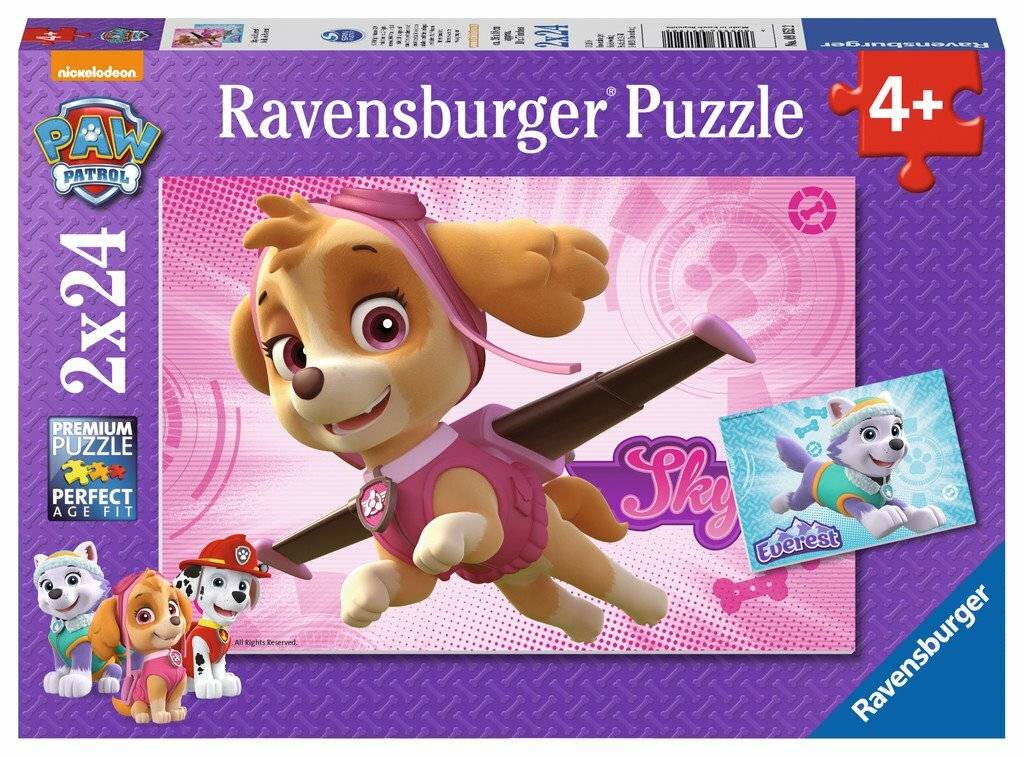 RAVENSBURGER Puzzle Paw Patrol: Skye und Everest 2x24 Stück