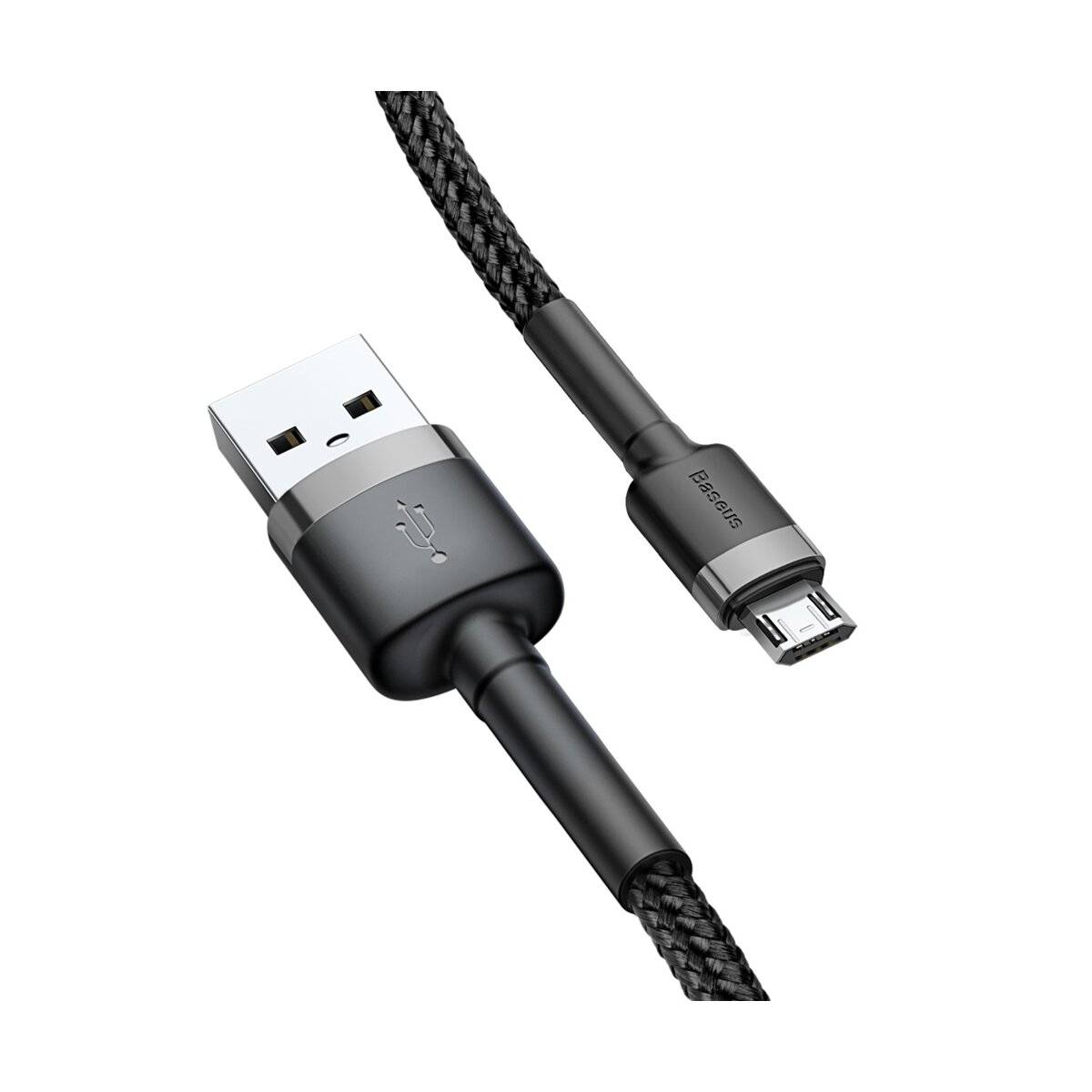 Baseus Cafule Cable strapazierfähiges Nylonkabel USB / Micro USB 1.5A 2M schwarz-grau (CAMKLF-CG1)