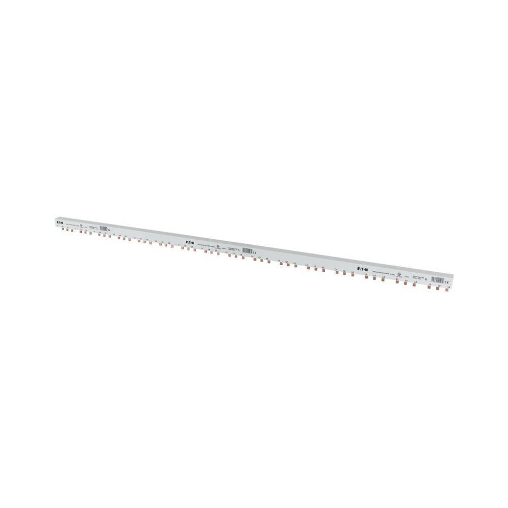 Ein langer, weißer Küchengriff aus Aluminium mit gleichmäßig verteilten Schraublöchern, geeignet für die Montage an Schränken.