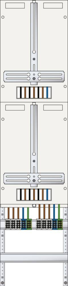 Diagramm, das ein T-förmiges Objekt zeigt, das vertikal zentriert ist mit zwei Rechtecken an der Oberseite. Das Objekt scheint eine mechanische Komponente zu sein.