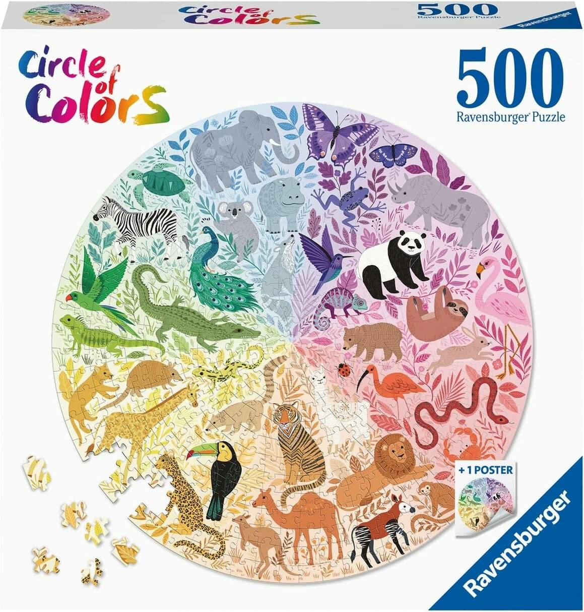 Kreis der Farben Puzzles - Tiere, 500Stück.